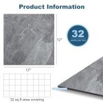 Yipscazo Peel and Stick Floor Tile 32 Sq.Ft Coverage 32-Pack Stone & Jazz 12" x 12" Vinyl Floor Tiles Self Adhesive Waterproof Perfect for DIY Projects