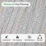 Jeedeson Vinyl Tiles Peel and Stick Floor 36-Pack 36 Sq.Ft, Carpet Squares Peel and Stick self Adhesive Floor Tiles for Dining Room, Office (Light Grey, 12" W x 12" L x 0.05" T)