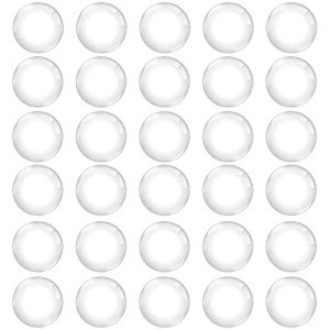 30PCS Clear Glass Cabochons 1 Inch Dome Tile Clear Glass Tiles Non-Calibrated Round Gems for Crafts, Pendants, Picture Jewelry Making, Rings