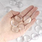 30PCS Clear Glass Cabochons 1 Inch Dome Tile Clear Glass Tiles Non-Calibrated Round Gems for Crafts, Pendants, Picture Jewelry Making, Rings