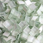 White Crystal Mosaic Tiles Squares Stained Glass for Crafts Supplies DIY Picture Frames Handmade Jewelry Coasters Art Material Decoration,1x1cm,100 Pieces
