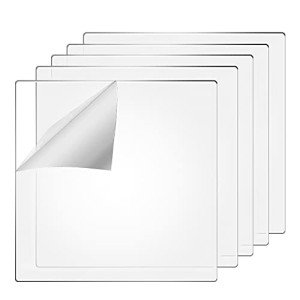 4 x 4 Inches Clear Plastic Acrylic Sheets 0.12 Inch Thick Acrylic Square Panel Transparent Square Signs for Crafts and Painting Supplies (10 Pieces)