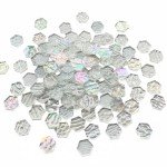 KALUCION 100 Pieces Hexagon Glass Mosaic Tiles for Crafts, Clear Iridescent Stained Glass Precut Hexagons for Stained Glass Honeycombs, Mosaic Projects, Home Decor