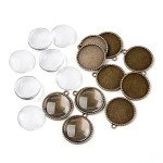60 Pieces Transparent Glass Dome Imitation Gemstone Clear Round Dome Tiles Christmas Decor, Non-calibrated Round 1 inch/25mm for Photo Pendant Craft Jewelry Making