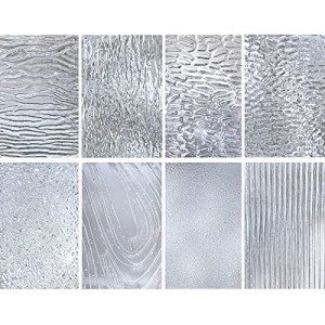 LITMIND 8 Sheets Textured Clear Transparent Stained Glass Variety Pack, 4x6 inch Premium Art Glass Mosaic Tiles for Crafts & Stained Glass Projects