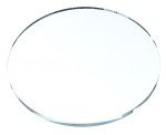 CleverDelights 4" Round Glass Tile - Clear Flat 4 Inch Circle