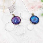 30PCS Clear Glass Cabochons 1 Inch Dome Tile Clear Glass Tiles Non-Calibrated Round Gems for Crafts, Pendants, Picture Jewelry Making, Rings