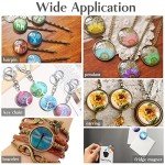 30PCS Clear Glass Cabochons 1 Inch Dome Tile Clear Glass Tiles Non-Calibrated Round Gems for Crafts, Pendants, Picture Jewelry Making, Rings