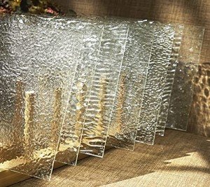 MaxGrain 6x6 inch Clear Textured Stained Glass Sheets, Variety Cathedral Glass Packs for Art Crafts, 8 Sheets