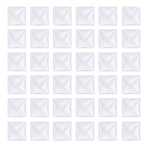HAUTOCO 44pcs 25mm Square Glass Dome Cabochons 1 Inch Non-calibrated Flat Back Clear Glass Cabochon Tiles for Photo Pendant Craft Jewelry Making