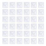 HAUTOCO 44pcs 25mm Square Glass Dome Cabochons 1 Inch Non-calibrated Flat Back Clear Glass Cabochon Tiles for Photo Pendant Craft Jewelry Making