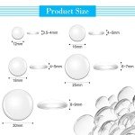 Honeydak 100 Pieces Transparent Glass Cabochon Dome Round Cabochon Tiles for Jewelry Making Craft Transparent Half Round Flat Back for DIY Earring Necklace Ring (12,16, 18, 25, 30 Mm)