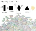 CHICSHIS Iridescent Textured Cathedral Glass Mosaic Tiles, 200g Transparent Stained Glass Pieces for Mosaic Art, Pre-Cut for Handmade Crafts, Clear