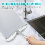 ALFLOD 12-Inch All-Purpose Shower Squeegee for Shower Doors, Tile Shower Walls, Bathroom, Window, Glass and Car Windshield, Mirrors and Kitchen-Stainless Steel, Silver