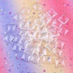 HAUTOCO 44pcs 25mm Square Glass Dome Cabochons 1 Inch Non-calibrated Flat Back Clear Glass Cabochon Tiles for Photo Pendant Craft Jewelry Making