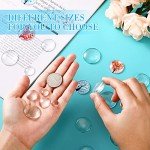 Honeydak 100 Pieces Transparent Glass Cabochon Dome Round Cabochon Tiles for Jewelry Making Craft Transparent Half Round Flat Back for DIY Earring Necklace Ring (12,16, 18, 25, 30 Mm)