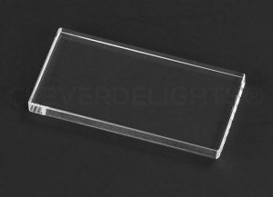 CleverDelights 1" x 2" Rectangle Glass Tiles - Clear - 10 Pack