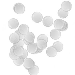 Unlorspy 20pcs Clear Round Glass Dome Cabochons, 40mm/1.57 Inch Transparent Glass Cabochons, Non-calibrated Flat Back Glass Dome Tile for DIY Photo, Pendant, Craft Jewelry Making