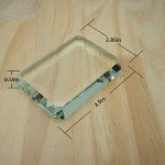 StayMax Clear Rectangular Square Glass Tiles Paperweight