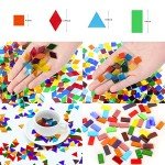 Csdtylh 1100 Pcs Mosaic Tiles, Glass Mosaic Tiles for Crafts Bulk, Stained Mosaic Glass Pieces, Mosaic Supplies for Home Decoration, Art Crafts, DIY Projects, Transparent (Mixed Shape)