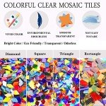Csdtylh 1100 Pcs Mosaic Tiles, Glass Mosaic Tiles for Crafts Bulk, Stained Mosaic Glass Pieces, Mosaic Supplies for Home Decoration, Art Crafts, DIY Projects, Transparent (Mixed Shape)