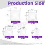 Swpeet 110Pcs 5 Sizes Square Transparent Glass Dome Cabochons Tiles Assortment Kit, Clear Glass Cabochons Tiles for Photo Pendant Necklace Jewelry Making Craft