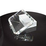 StayMax Clear Rectangular Square Glass Tiles Paperweight