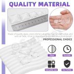 Swpeet 110Pcs 5 Sizes Square Transparent Glass Dome Cabochons Tiles Assortment Kit, Clear Glass Cabochons Tiles for Photo Pendant Necklace Jewelry Making Craft