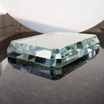 StayMax Clear Rectangular Square Glass Tiles Paperweight
