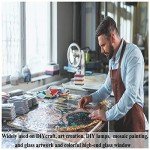 Csdtylh 1100 Pcs Mosaic Tiles, Glass Mosaic Tiles for Crafts Bulk, Stained Mosaic Glass Pieces, Mosaic Supplies for Home Decoration, Art Crafts, DIY Projects, Transparent (Mixed Shape)