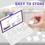 Swpeet 110Pcs 5 Sizes Square Transparent Glass Dome Cabochons Tiles Assortment Kit, Clear Glass Cabochons Tiles for Photo Pendant Necklace Jewelry Making Craft