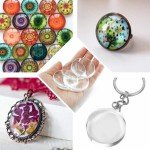 Unlorspy 20pcs Clear Round Glass Dome Cabochons, 40mm/1.57 Inch Transparent Glass Cabochons, Non-calibrated Flat Back Glass Dome Tile for DIY Photo, Pendant, Craft Jewelry Making