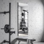 Delma Frameless Mirror Tiles 12"x10"x4 Pcs Wall Mounted, Shatter Resistant Full Length Tempered Glass Panels for Home Gym Bathroom Bedroom & Living Room Decor