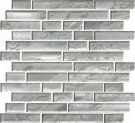 MSI Silver Canvas Interlocking Glass Tile, 12 in. x 12 in. Mesh-Mounted Mosaic, Frost-Resistant, Perfect for Kitchen Backsplash or Bathroom Shower Wall, 10 sq. ft.