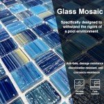 LSDECO Glass Mosaic Tiles Backsplash, 12" x 12" Kitchen Backsplash Tile, Pool Tiles, Glass Tiles for Bathroom Border Shower Wall (1 Sq.Ft Blue Blend)