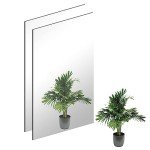 QEEYON 2Pcs 16 x 12'' Glass Wall Mirror Tile Self Adhesive Frameless High Clear Mirror Sheet Wall Decor for Bedroom, Living Room, Bathroom, Home Gym, Hallway, Door etc