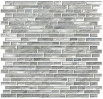 MSI Silver Canvas Interlocking Glass Tile, 12 in. x 12 in. Mesh-Mounted Mosaic, Frost-Resistant, Perfect for Kitchen Backsplash or Bathroom Shower Wall, 10 sq. ft.
