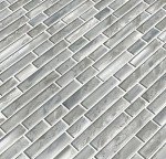 MSI Silver Canvas Interlocking Glass Tile, 12 in. x 12 in. Mesh-Mounted Mosaic, Frost-Resistant, Perfect for Kitchen Backsplash or Bathroom Shower Wall, 10 sq. ft.