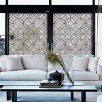 DKTIE Boho Stained Glass Look Window Privacy Film with Installation Tools, Decorative Frosted Glass Window Film Static Cling No Glue Removable, Pure Black, 17.7" x 78.7"