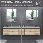 QEEYON 2Pcs 16 x 12'' Glass Wall Mirror Tile Self Adhesive Frameless High Clear Mirror Sheet Wall Decor for Bedroom, Living Room, Bathroom, Home Gym, Hallway, Door etc