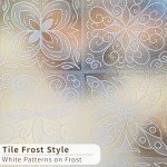 ChicSkin Etched Glass Window Privacy Film Decorative Moroccan Glass Decor, Thickened Vintage Window Film Tile Pattern Cling for Utility Room, Frost Square Classic 22.83"X75.98"