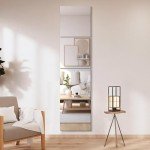 Delma Home Gym Mirrors, 12'' x 12'' Glass Mirror Tiles (4 PCS), Square Large Wall Mirror for Home Gym, Bedroom, Door,Bathroom, Frameless Mirror Sets