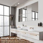 QEEYON 2Pcs 16 x 12'' Glass Wall Mirror Tile Self Adhesive Frameless High Clear Mirror Sheet Wall Decor for Bedroom, Living Room, Bathroom, Home Gym, Hallway, Door etc