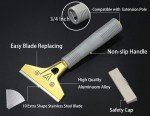 LDS Industry 4" Wide Extendable Razor Blade Sticker/Paint Scraper Remover for Window Glass Windshield Tile Granite Wall Cleaning Hand Tool, Gum Cleaning, Stove Cleaner, SCRP-A