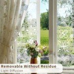 ChicSkin Etched Glass Window Privacy Film Decorative Moroccan Glass Decor, Thickened Vintage Window Film Tile Pattern Cling for Utility Room, Frost Square Classic 22.83"X75.98"