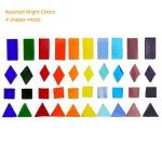 Lanyani 1600 Transparent Cathedral Glass Mosaic Tiles for Arts and Crafts - Mixed Color Stained Glass Pieces, 4 Shapes Mixed