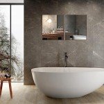 QEEYON 2Pcs 16 x 12'' Glass Wall Mirror Tile Self Adhesive Frameless High Clear Mirror Sheet Wall Decor for Bedroom, Living Room, Bathroom, Home Gym, Hallway, Door etc