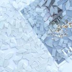 LITMIND Misty White Stained Glass Mosaic Tiles - 240 Pieces in 5 Shapes (Rectangle, Triangle, Rhombus, Square, Leaf) for Crafts & Mosaic Projects