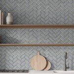 MSI Ice Bevel Herringbone Glass Tile for Kitchen Backsplash, Wall for Bathroom, Accent, and Shower Wall Tile 13.86 in. x 11.08 in. Mesh-Mounted Mosaic