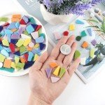 Youway Style Irregular Glass Mosaic Tiles for Crafts Bulk,454g Broken Mosaic Glass Pieces for Crafts, Perfect for Mosaic Art Crafting Supplies and DIY Mosaic Project